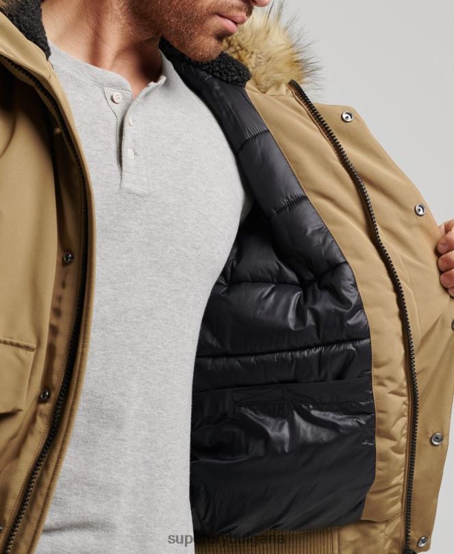 Superdry облекло N00H994 кафяво мъже бомбър яке Everest