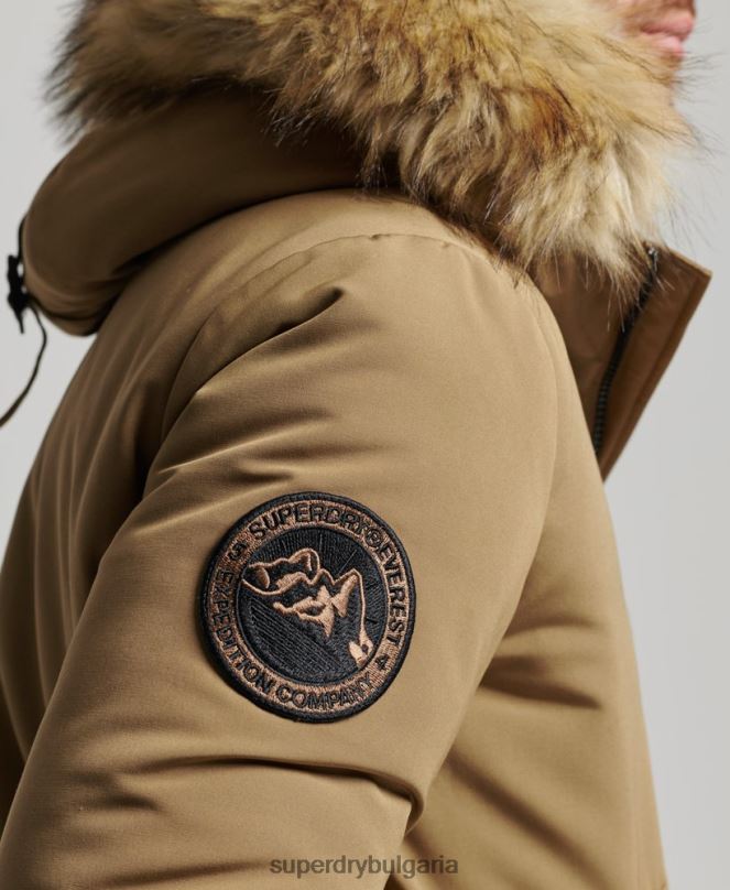 Superdry облекло N00H994 кафяво мъже бомбър яке Everest