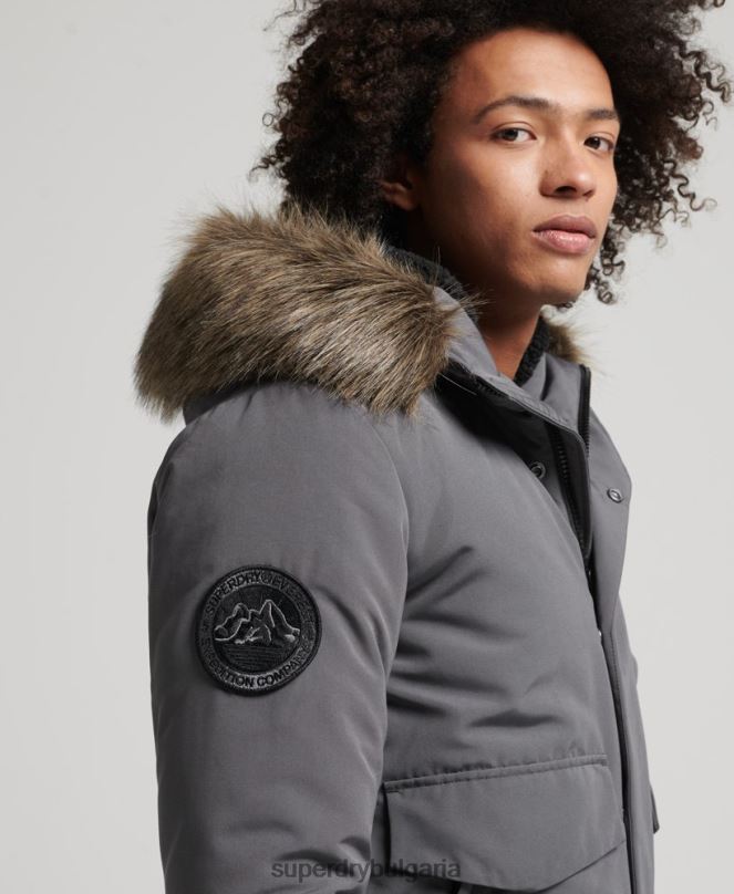 Superdry облекло N00H995 тъмно сив мъже бомбър яке Everest