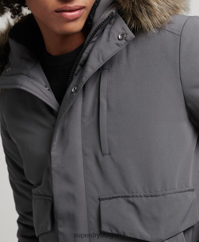 Superdry облекло N00H995 тъмно сив мъже бомбър яке Everest