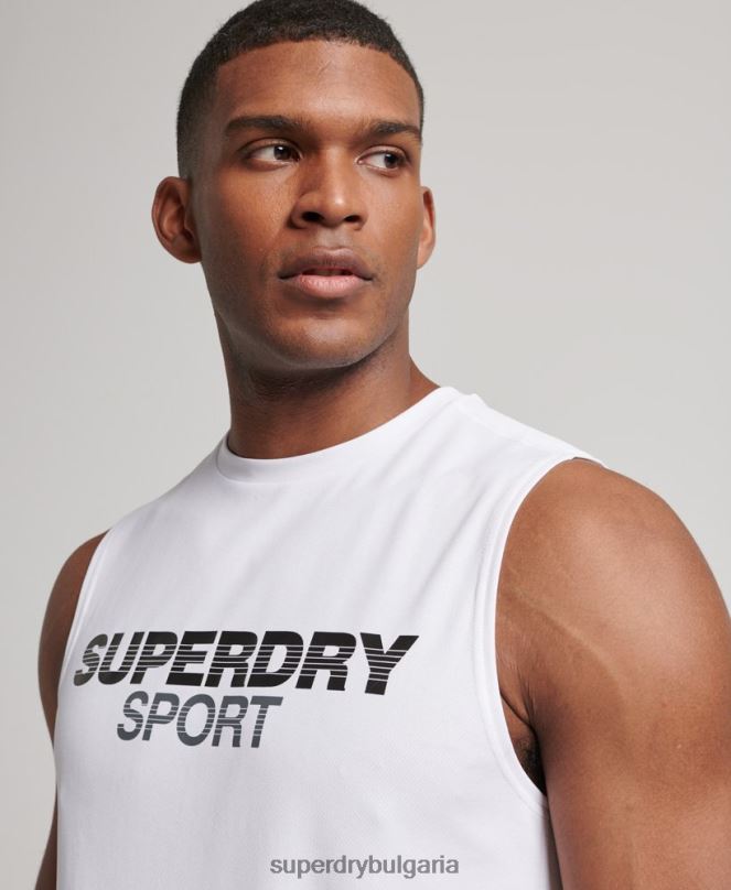 Superdry облекло N00H1418 бяло мъже горнище с активна жилетка