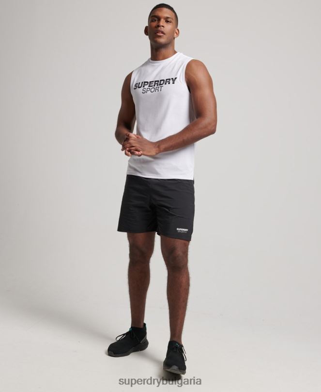 Superdry облекло N00H1418 бяло мъже горнище с активна жилетка