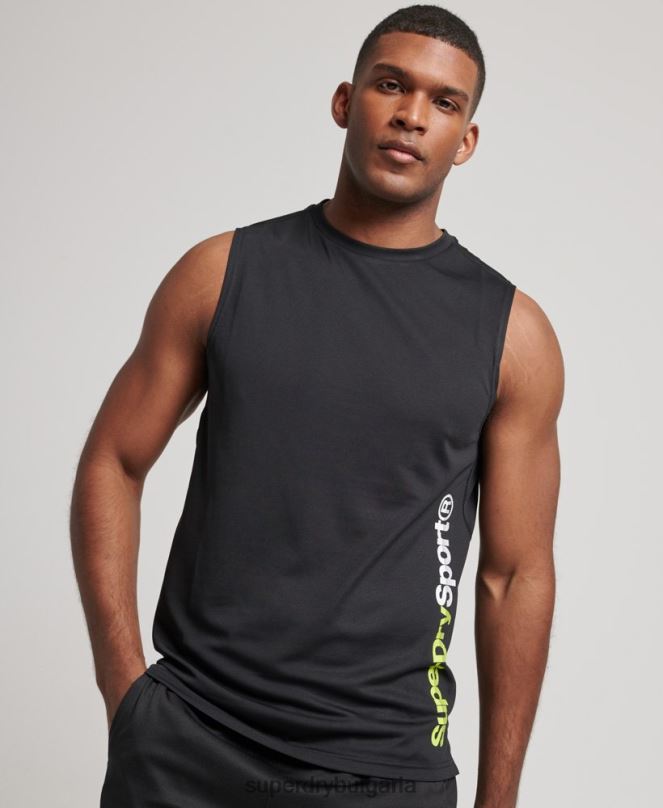 Superdry облекло N00H1426 черен мъже горнище с активна жилетка