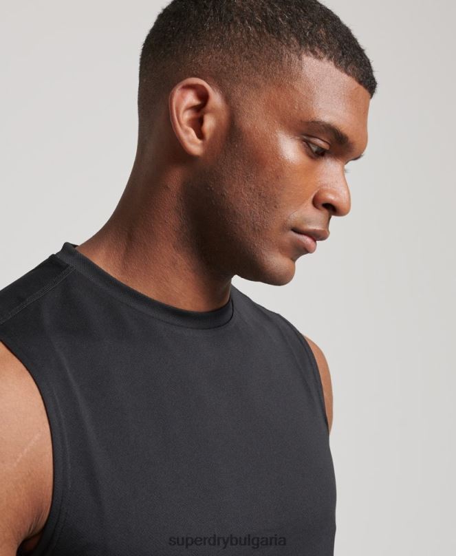 Superdry облекло N00H1426 черен мъже горнище с активна жилетка