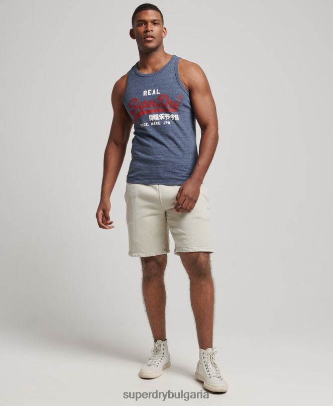Superdry облекло N00H1444 военноморски флот мъже Винтидж горнище с жилетка с лого