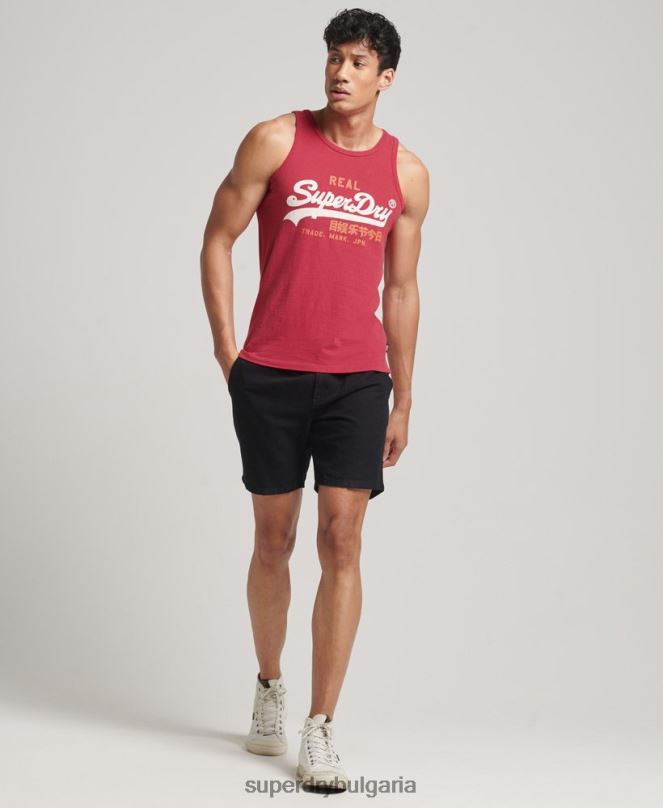Superdry облекло N00H1448 червен мъже Винтидж горнище с жилетка с лого
