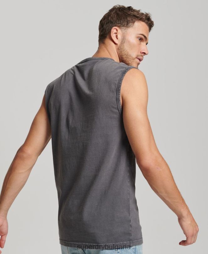 Superdry облекло N00H1450 тъмно сив мъже Винтидж племенна жилетка за сърф