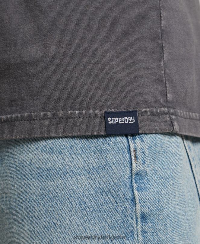 Superdry облекло N00H1450 тъмно сив мъже Винтидж племенна жилетка за сърф