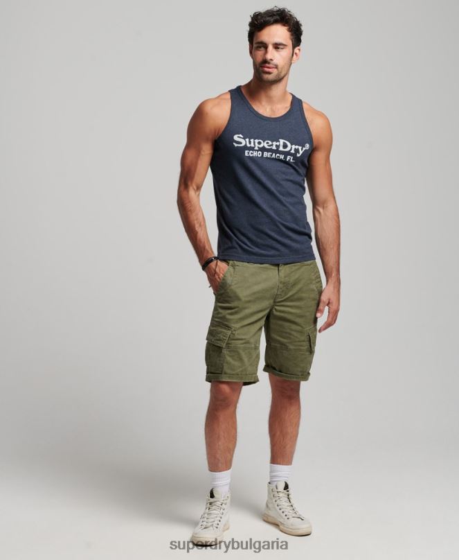 Superdry облекло N00H1452 военноморски флот мъже класически горнище с жилетка за реколта
