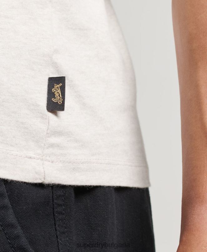 Superdry облекло N00H1453 сметана мъже Винтидж горнище с жилетка с лого