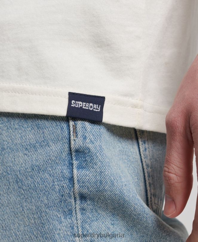 Superdry облекло N00H1478 сметана мъже Винтидж племенна жилетка за сърф