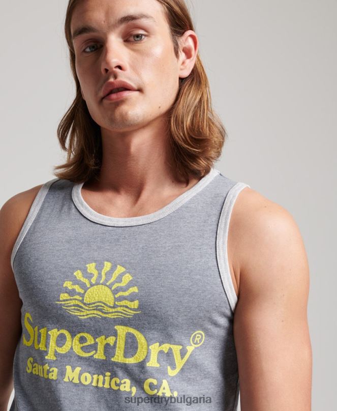 Superdry облекло N00H1479 военноморски флот мъже неонова жилетка за винтидж място
