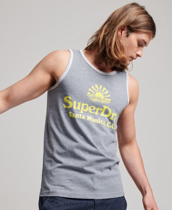 Superdry облекло N00H1479 военноморски флот мъже неонова жилетка за винтидж място