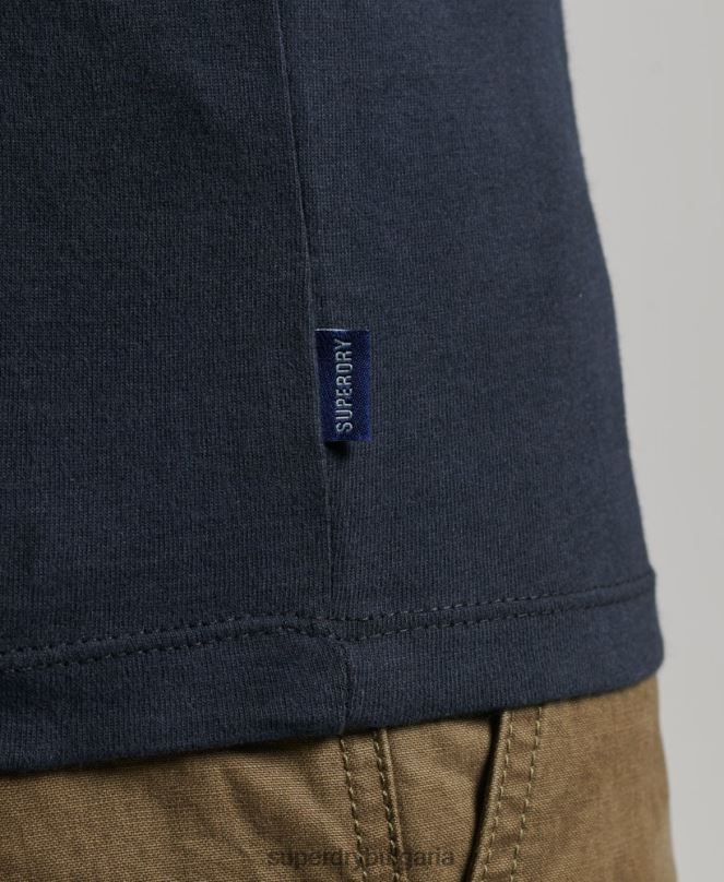 Superdry облекло N00H1487 военноморски флот мъже Винтидж елек с лого от органичен памук