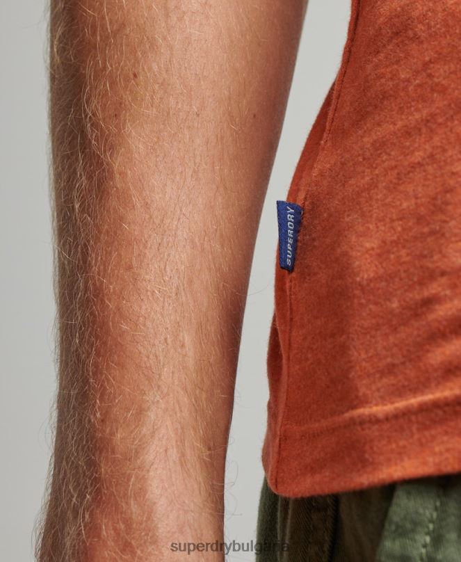 Superdry облекло N00H1511 оранжево мъже Винтидж елек с лого от органичен памук