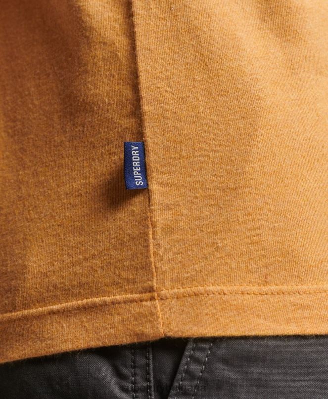 Superdry облекло N00H1517 жълто мъже Винтидж елек с лого от органичен памук