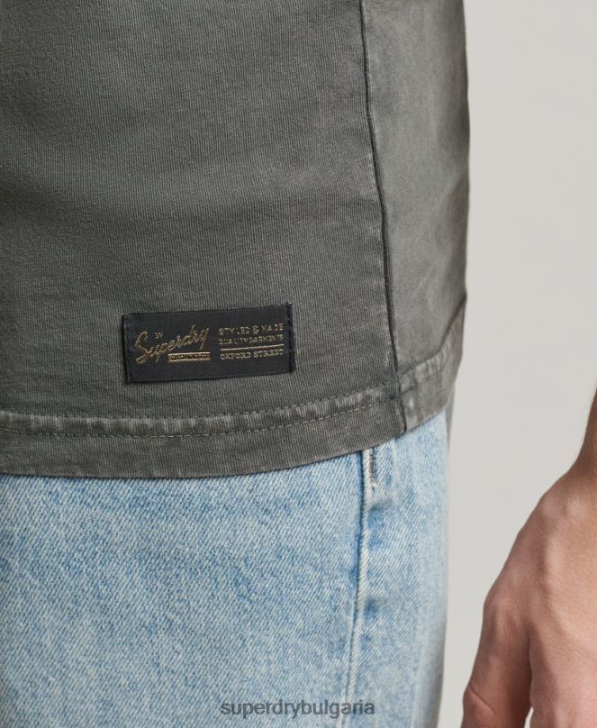 Superdry облекло N00H1524 тъмно сив мъже ретро елек с лого на корпорацията