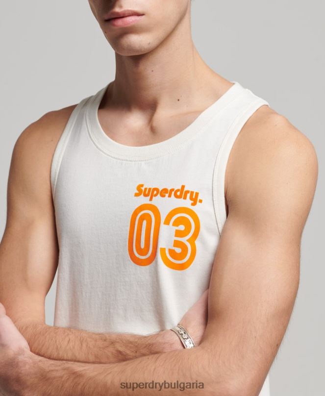 Superdry облекло N00H1526 бяло мъже ретро терен класически горнище с жилетка