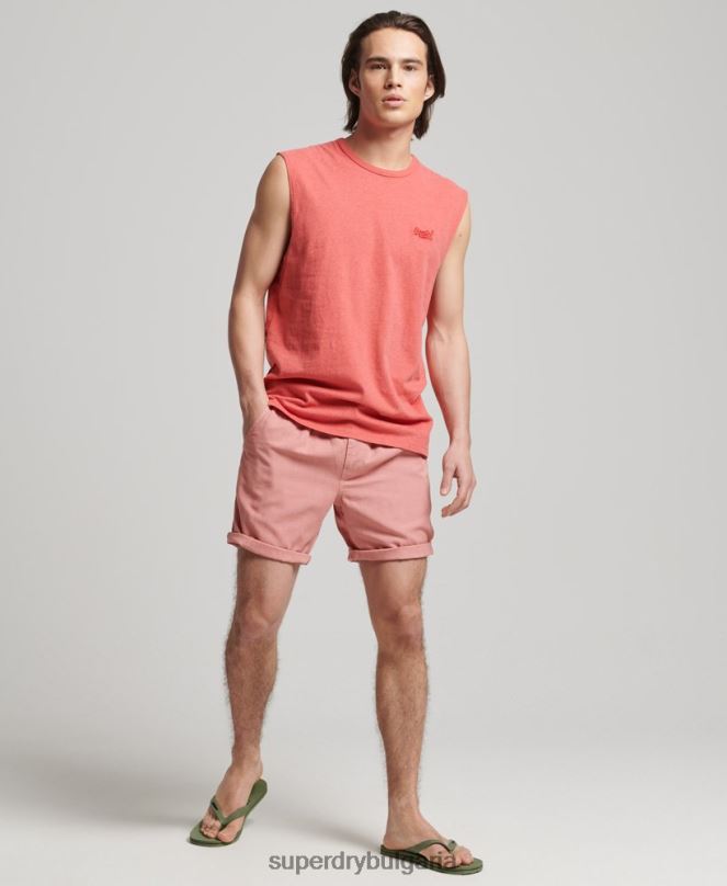 Superdry облекло N00H1533 розово мъже класически потник от органичен памук