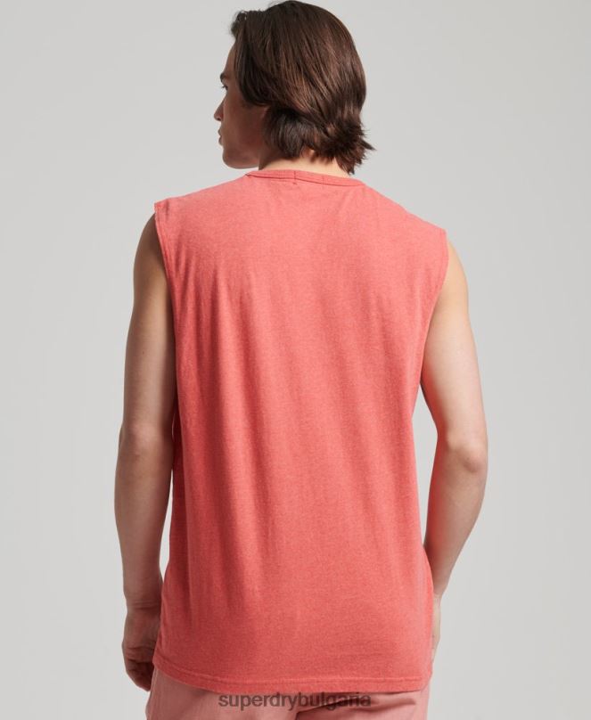 Superdry облекло N00H1533 розово мъже класически потник от органичен памук