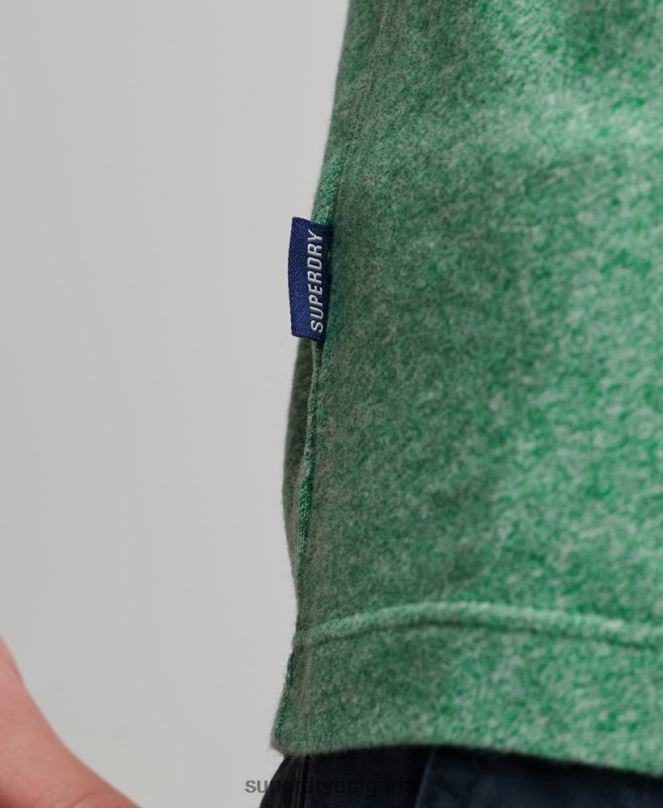 Superdry облекло N00H1535 зелено мъже Винтидж елек с лого от органичен памук