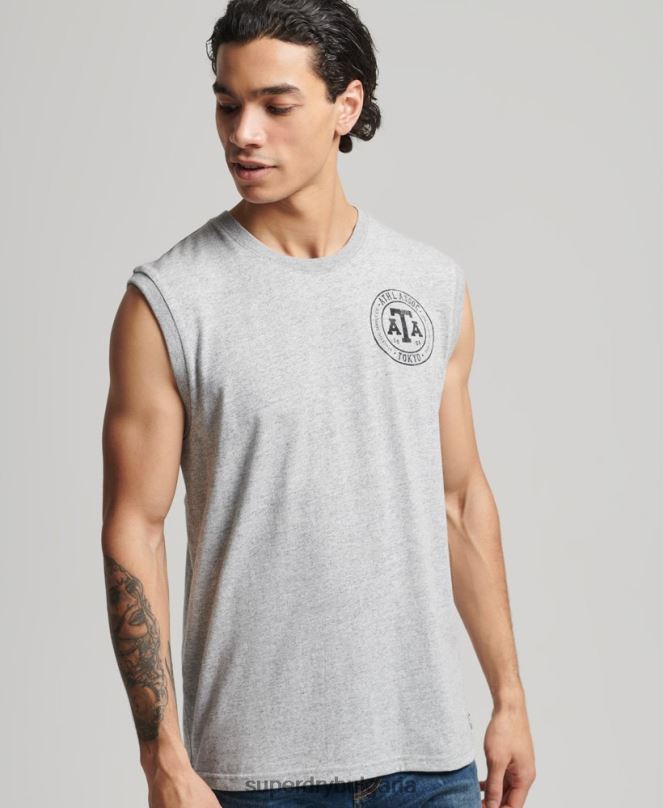 Superdry облекло N00H1559 сиво мъже реколта колегиален потник