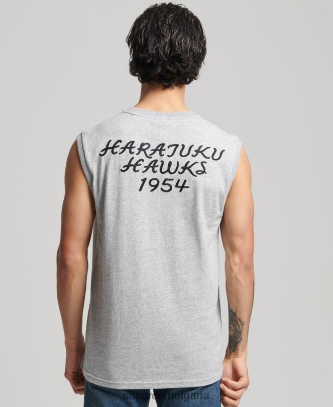 Superdry облекло N00H1559 сиво мъже реколта колегиален потник
