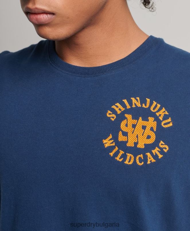 Superdry облекло N00H1584 военноморски флот мъже реколта колегиален потник