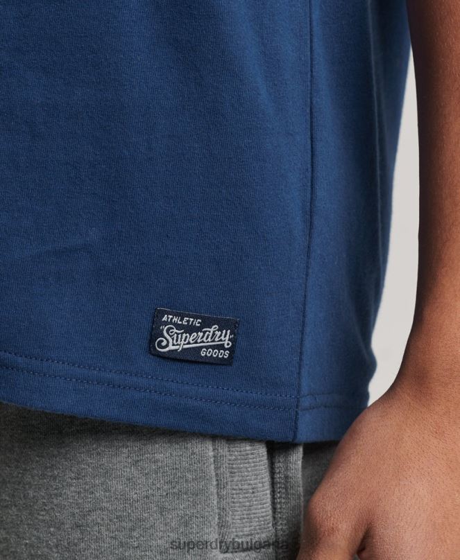 Superdry облекло N00H1584 военноморски флот мъже реколта колегиален потник