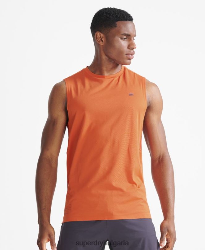 Superdry облекло N00H5390 оранжево мъже жилетка с влак