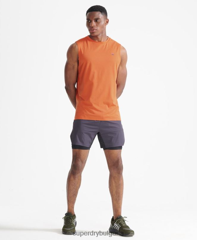 Superdry облекло N00H5390 оранжево мъже жилетка с влак