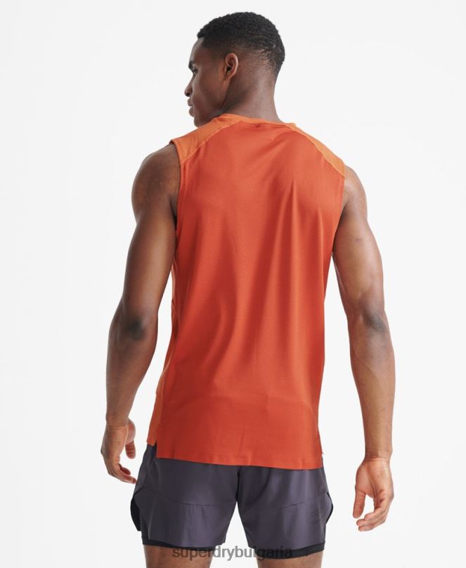 Superdry облекло N00H5390 оранжево мъже жилетка с влак