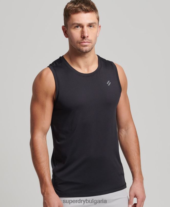 Superdry облекло N00H5396 черен мъже жилетка за бягане