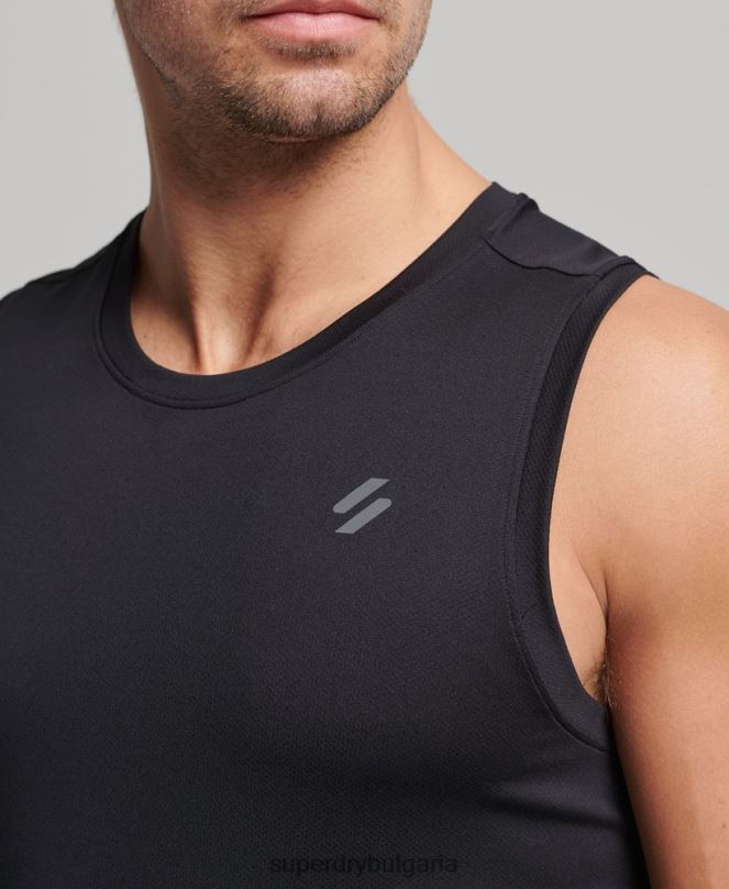 Superdry облекло N00H5396 черен мъже жилетка за бягане