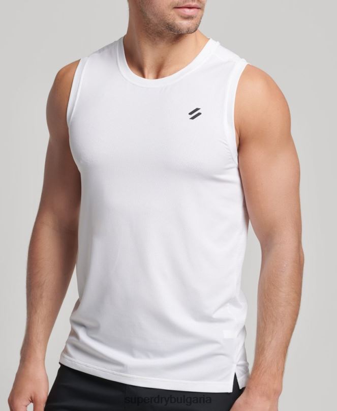 Superdry облекло N00H5397 бяло мъже жилетка за бягане
