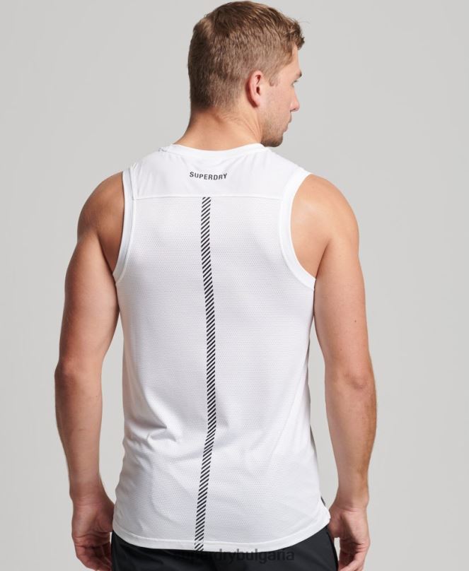 Superdry облекло N00H5397 бяло мъже жилетка за бягане