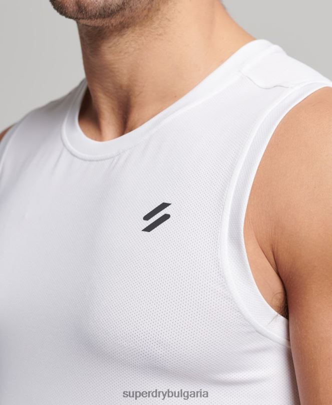 Superdry облекло N00H5397 бяло мъже жилетка за бягане
