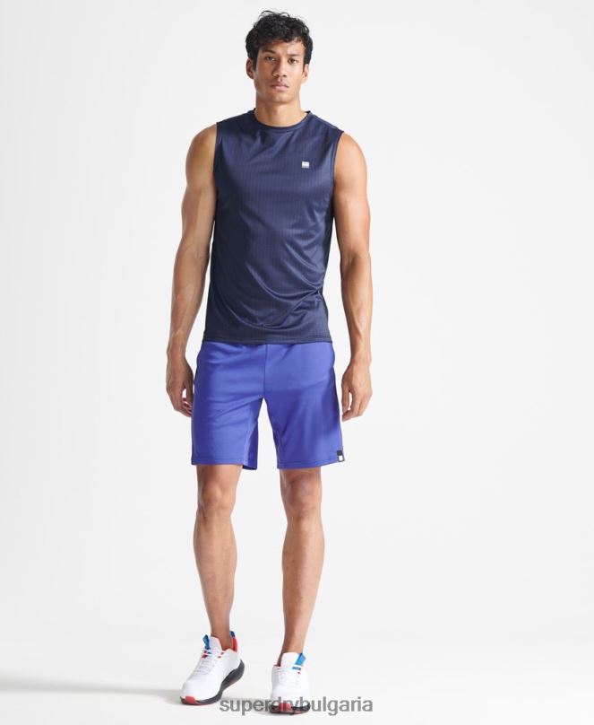 Superdry облекло N00H5398 тъмно синьо мъже тренировъчна активна жилетка