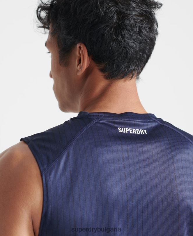 Superdry облекло N00H5398 тъмно синьо мъже тренировъчна активна жилетка