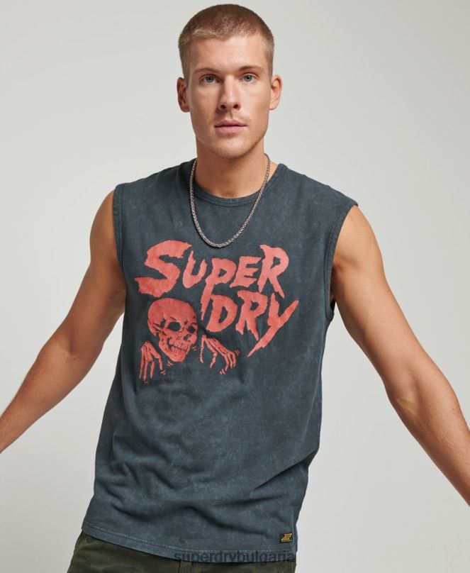 Superdry облекло N00H9 черен мъже винтидж lo-fi флаер жилетка