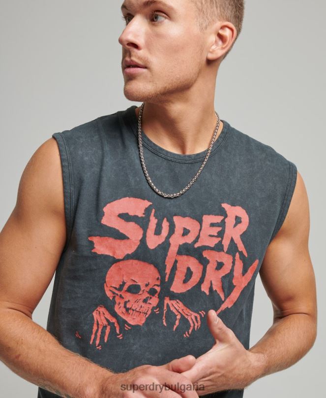 Superdry облекло N00H9 черен мъже винтидж lo-fi флаер жилетка