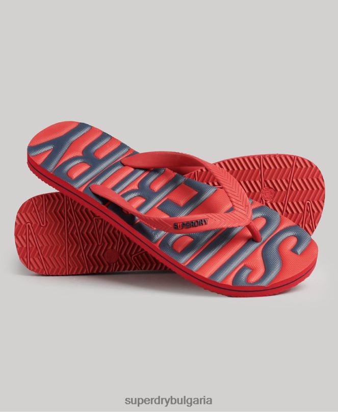 Superdry обувки N00H1900 червен мъже вегански джапанки