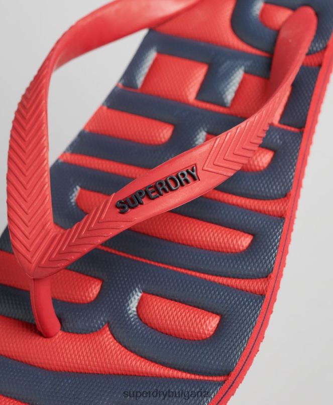 Superdry обувки N00H1900 червен мъже вегански джапанки