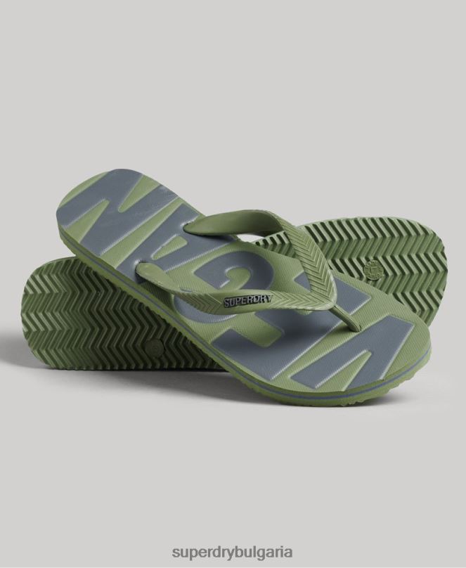 Superdry обувки N00H1918 каки мъже реколта веган класически джапанки