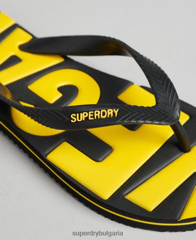 Superdry обувки N00H1923 черен мъже реколта веган класически джапанки