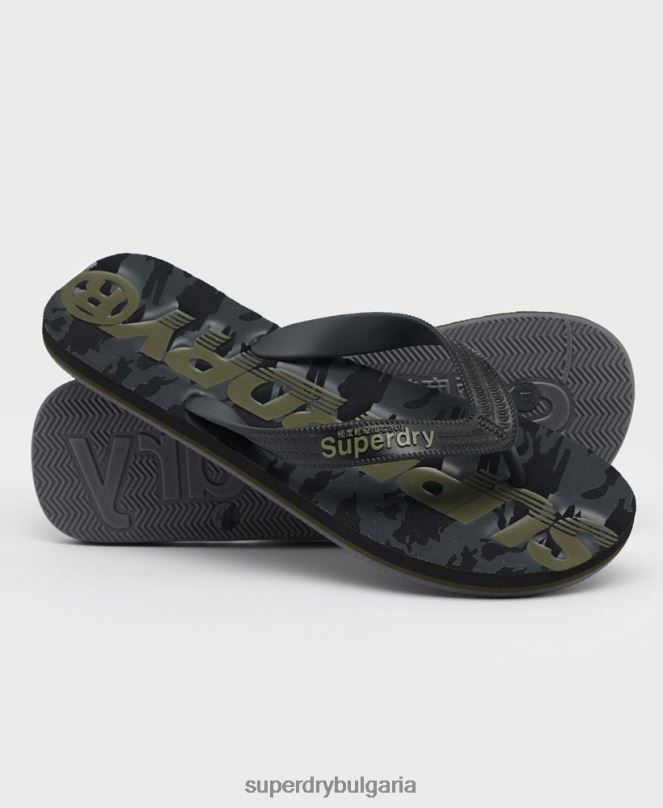Superdry обувки N00H1930 черен мъже джапанки с основно лого
