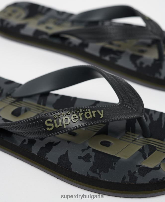 Superdry обувки N00H1930 черен мъже джапанки с основно лого