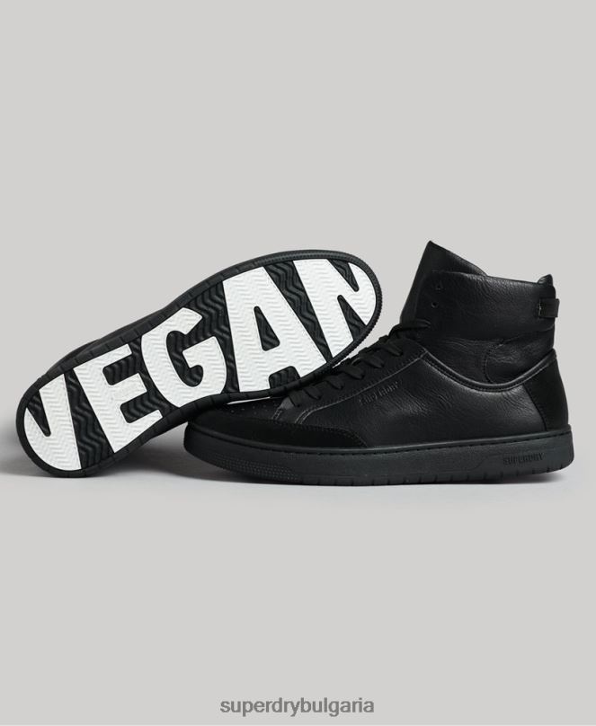 Superdry обувки N00H1914 черен мъже ретро вегански високи кецове