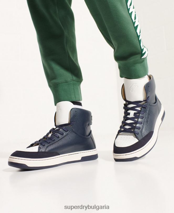 Superdry обувки N00H1926 военноморски флот мъже вегански спортни високи маратонки