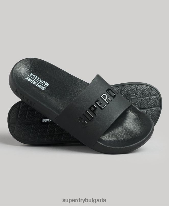 Superdry обувки N00H1883 черен мъже код лого басейн плъзгачи
